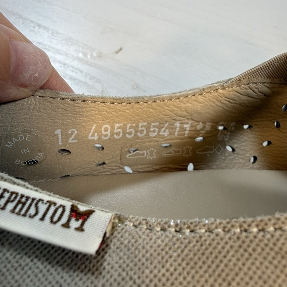 Mephisto Women's Size 7 Karla Perf Light Taupe Liam 818 Criss-Cross Ballet Flats - Picture 7 of 11